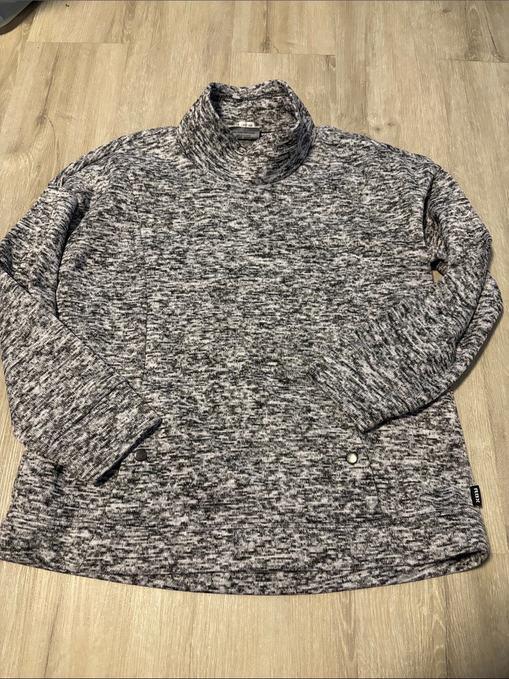 RBX Marled Black and White Turtleneck Sweater